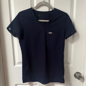 Figs Navy Blue Scrub Top